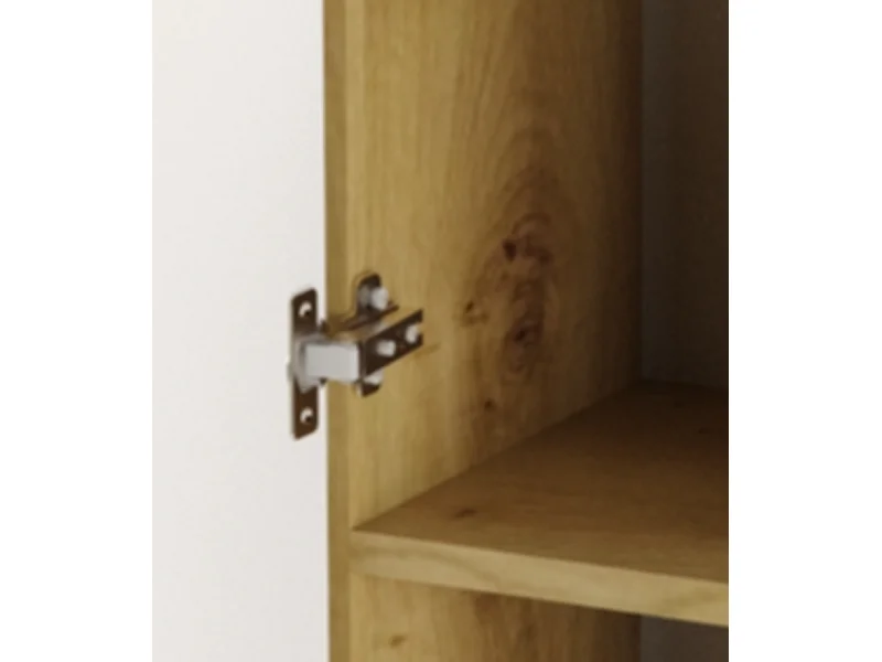 Badezimmer-Set 100 cm Schrank mit Arbeitsplatte Regale Säule Eiche Artisan / Schwarz Orio