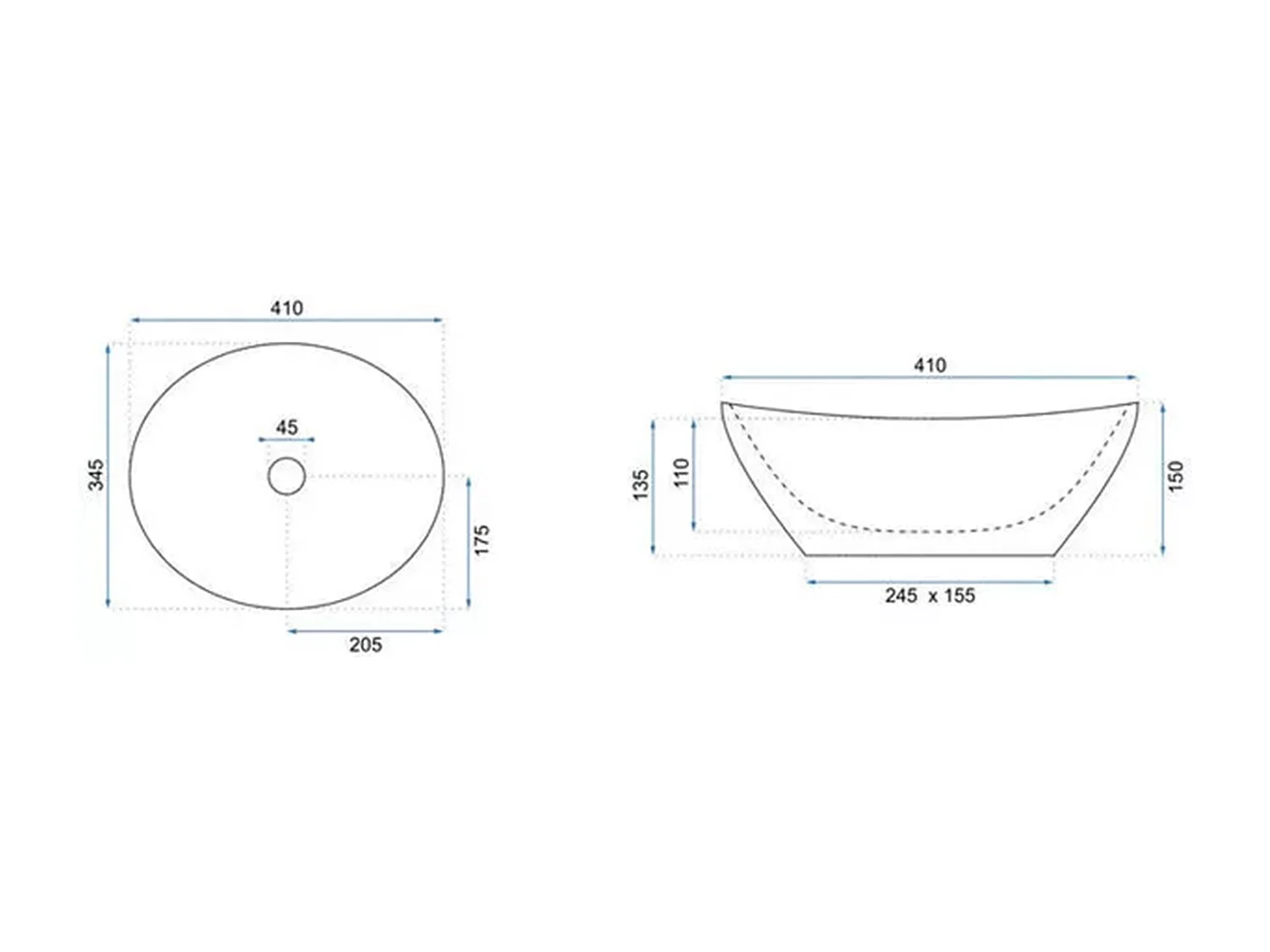 Ensemble pour salle de bain 60 cm Armoire avec plan de travail et lavabo 2 portes Chêne Artisan / Cachemire Orio