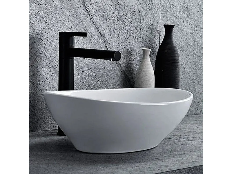 Ensemble pour salle de bain 60 cm Armoire avec plan de travail et lavabo 2 portes Chêne Artisan / Blanc Orio