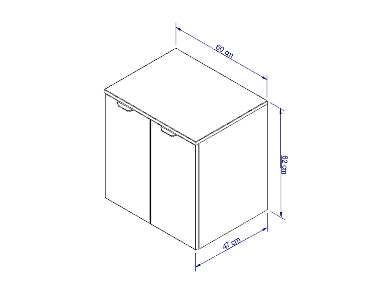 Ensemble pour salle de bain 60 cm Armoire avec plan de travail et lavabo 2 portes Chêne Artisan / Blanc Orio