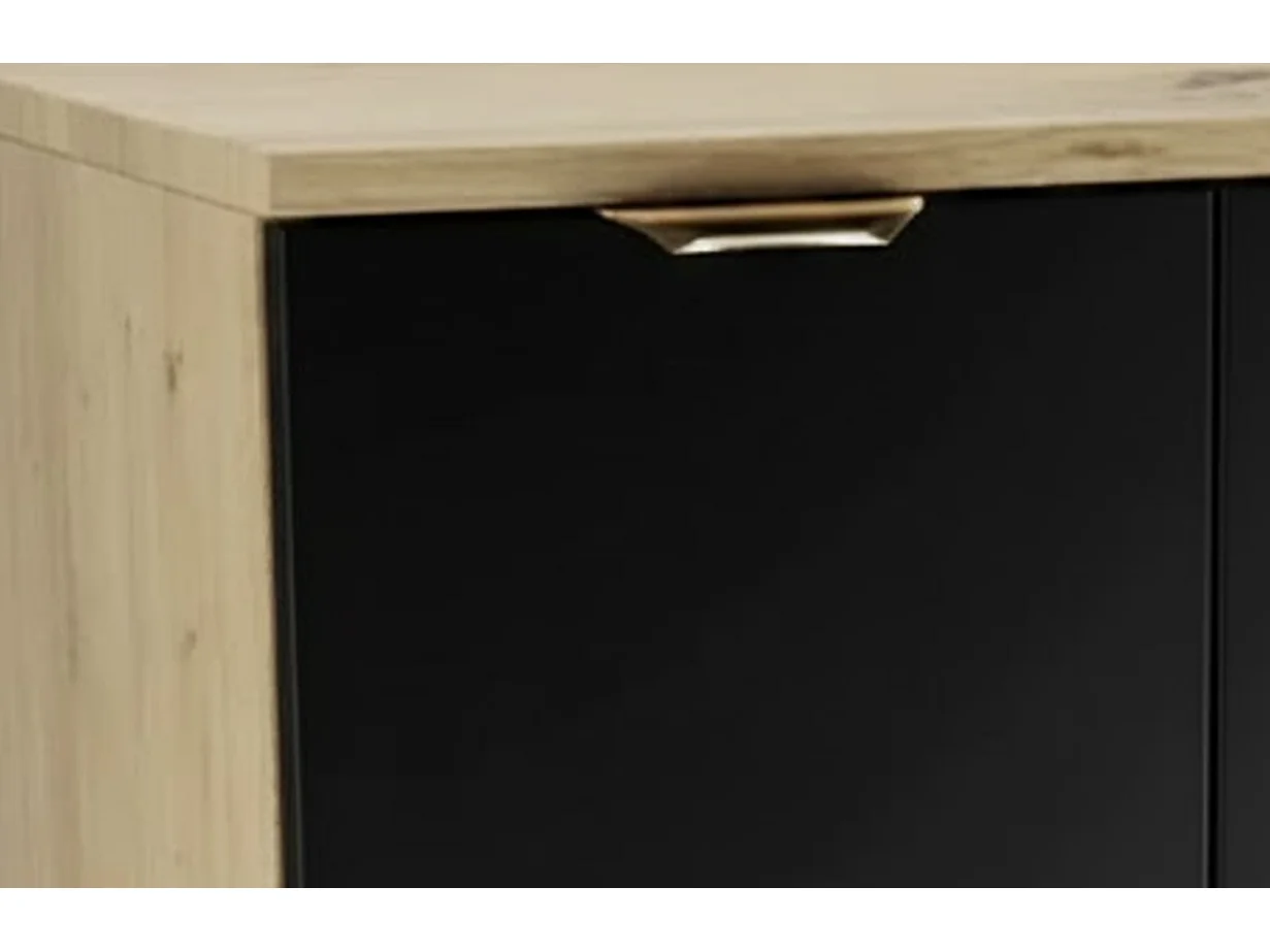 Badkamerset 60 cm Kast met blad en wastafel 2 deuren Eiken Artisan / Zwart Orio