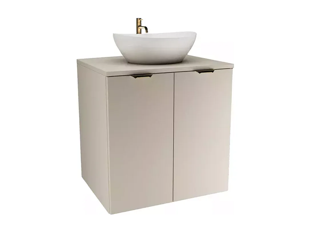Ensemble de salle de bain en cachemire 60 cm Armoire avec plan de travail et lavabo 2 portes  Orio