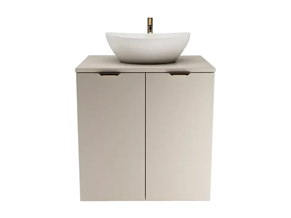 Ensemble de salle de bain en cachemire 60 cm Armoire avec plan de travail et lavabo 2 portes  Orio