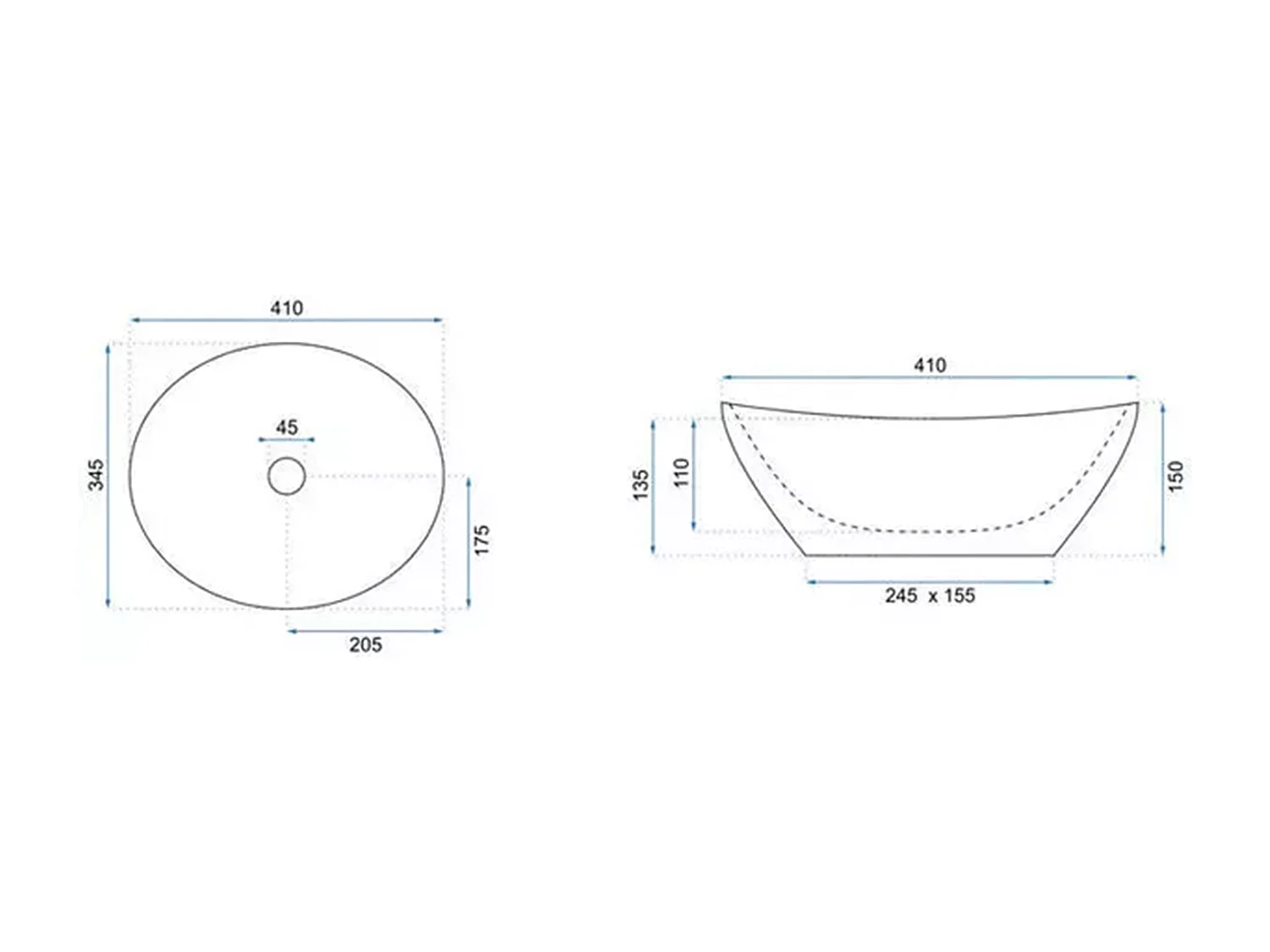 Ensemble de salle de bain en cachemire 60 cm Armoire avec plan de travail et lavabo 2 portes  Orio