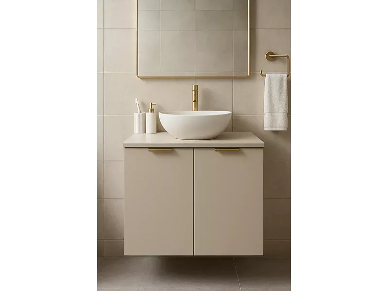 Ensemble de salle de bain en cachemire 60 cm Armoire avec plan de travail et lavabo 2 portes  Orio