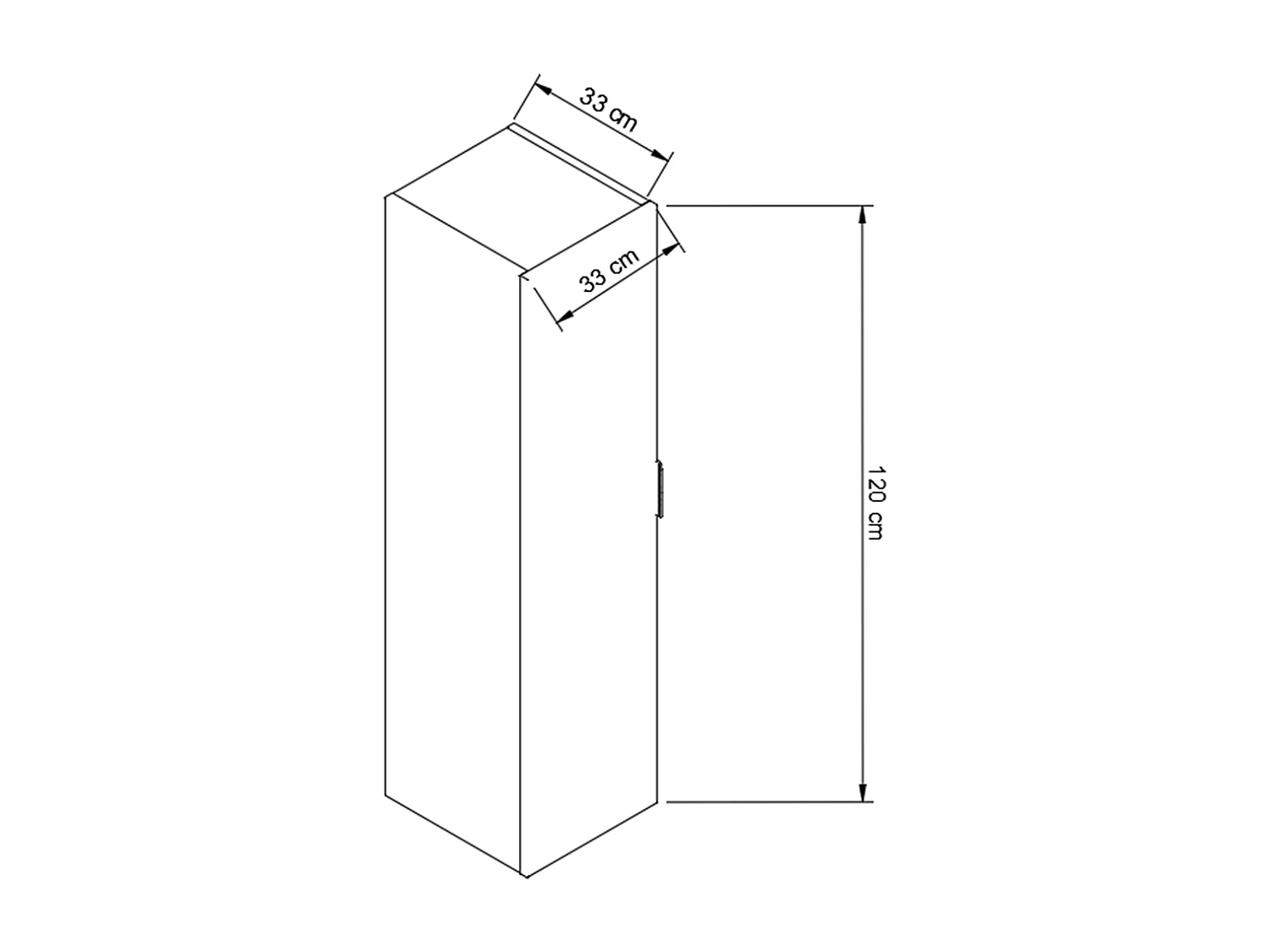 Armoire de salle de bain colonne haute 120 cm 1 porte cachemire / noyer