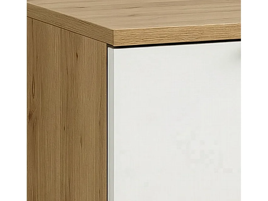 Waschbeckenschrank mit Waschtischplatte 120 cm, 2 Schubladen, 2 Türen, Eiche Artisan / Weiß Orio