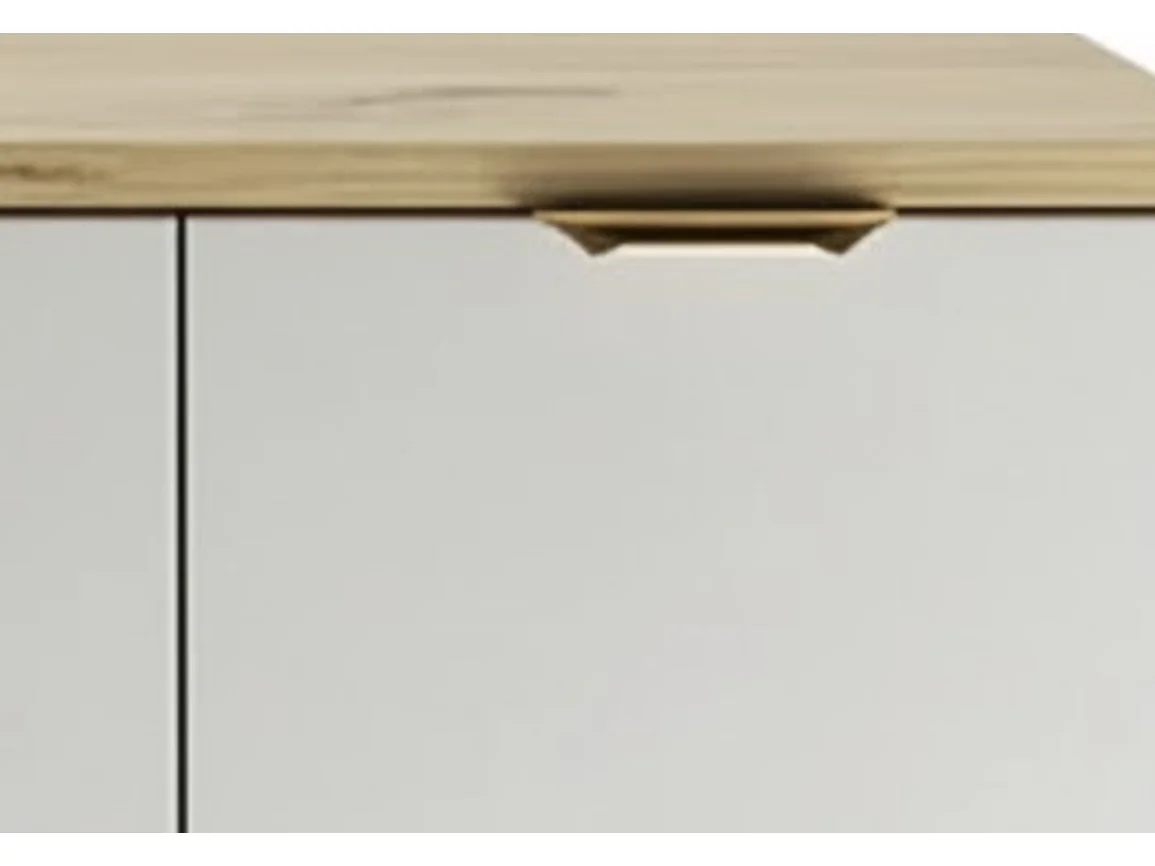 Waschbeckenunterschrank mit Arbeitsplatte 60 cm, 2 Türen, Eiche Artisan / Weiß Orio