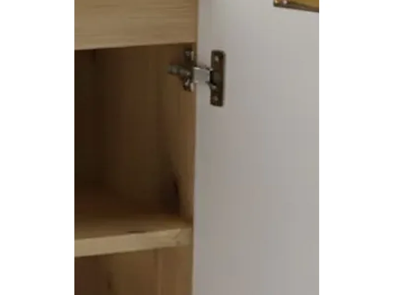 Waschbeckenunterschrank mit Arbeitsplatte 60 cm, 2 Türen, Eiche Artisan / Weiß Orio