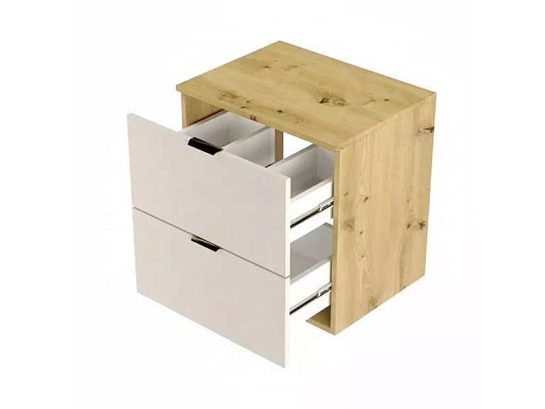 Conjunto para baño 100 cm Armario con encimera y estanterías Roble Artisan / Blanco Orio