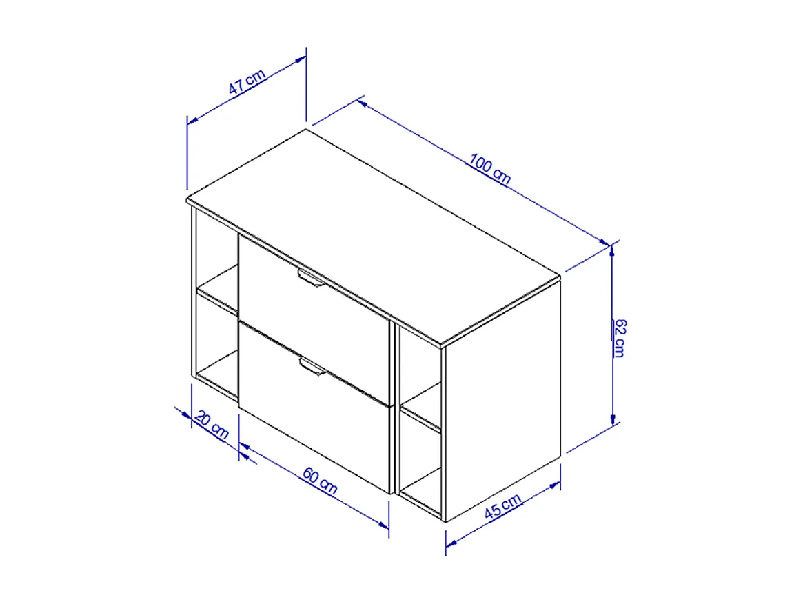 Badezimmer-Set 100 cm Schrank mit Arbeitsplatte und Regalen Eiche Artisan / Weiß Orio