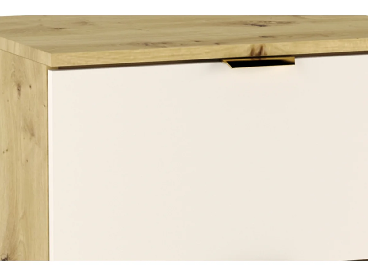 Badezimmer-Set 120 cm Schrank mit Arbeitsplatte Schrank mit Korb Regal Eiche Artisan / Kaschmir Orio