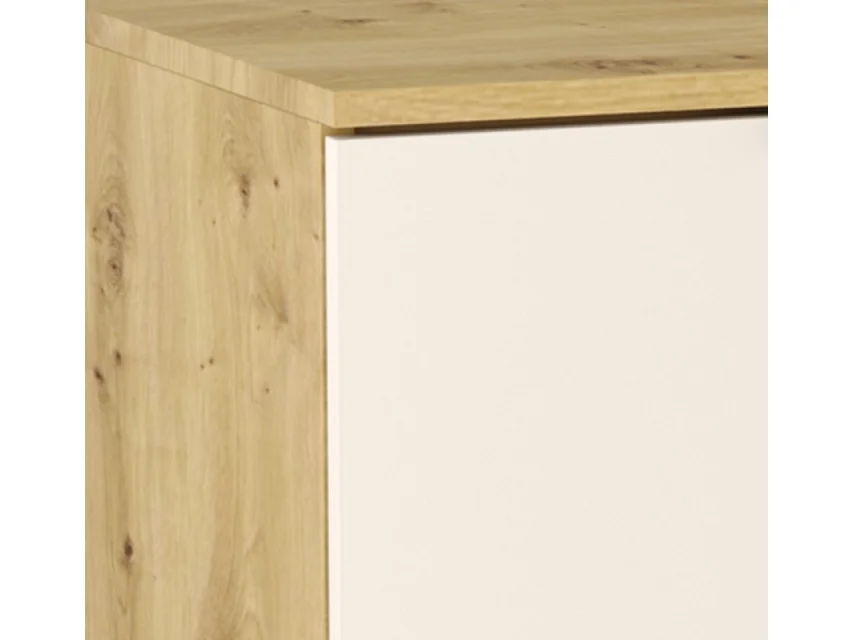 Badezimmer-Set 120 cm Schrank mit Arbeitsplatte Schrank mit Korb Regal Eiche Artisan / Kaschmir Orio