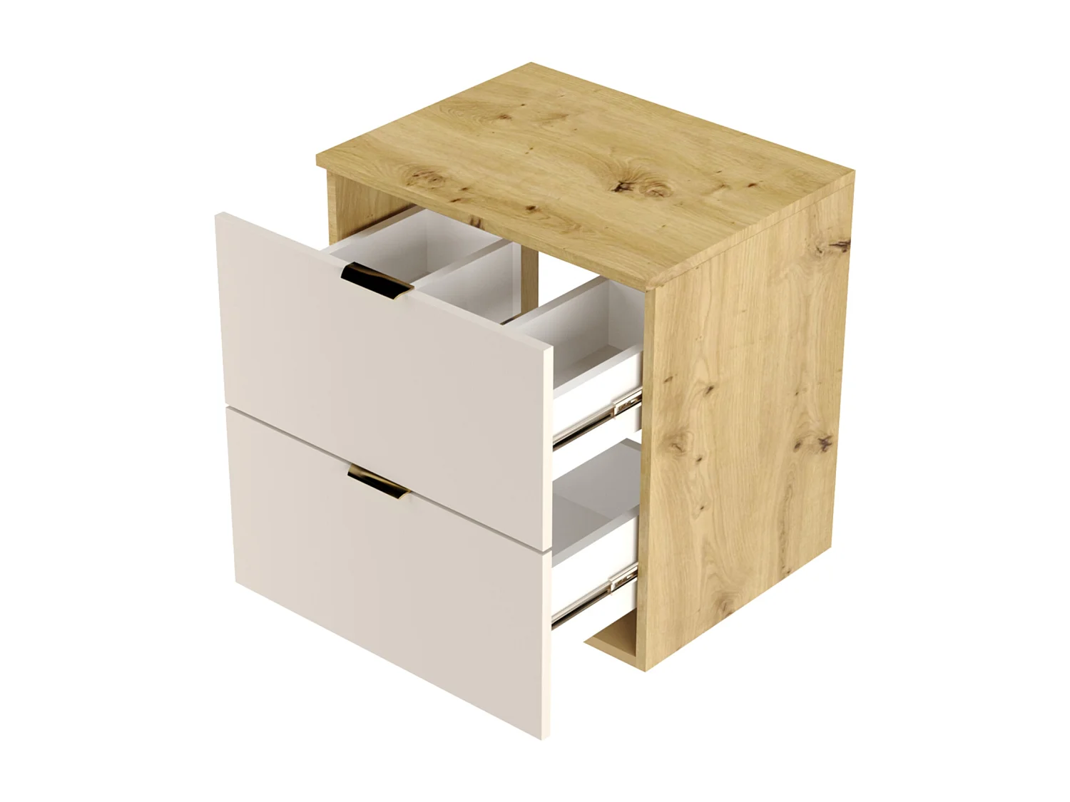 Badezimmer-Set 140 cm Schrank mit Arbeitsplatte und Regal Eiche Artisan / Kaschmir Orio