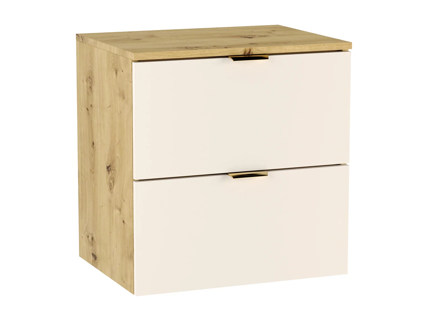 Badezimmer-Set 140 cm Schrank mit Arbeitsplatte und Regal Eiche Artisan / Kaschmir Orio