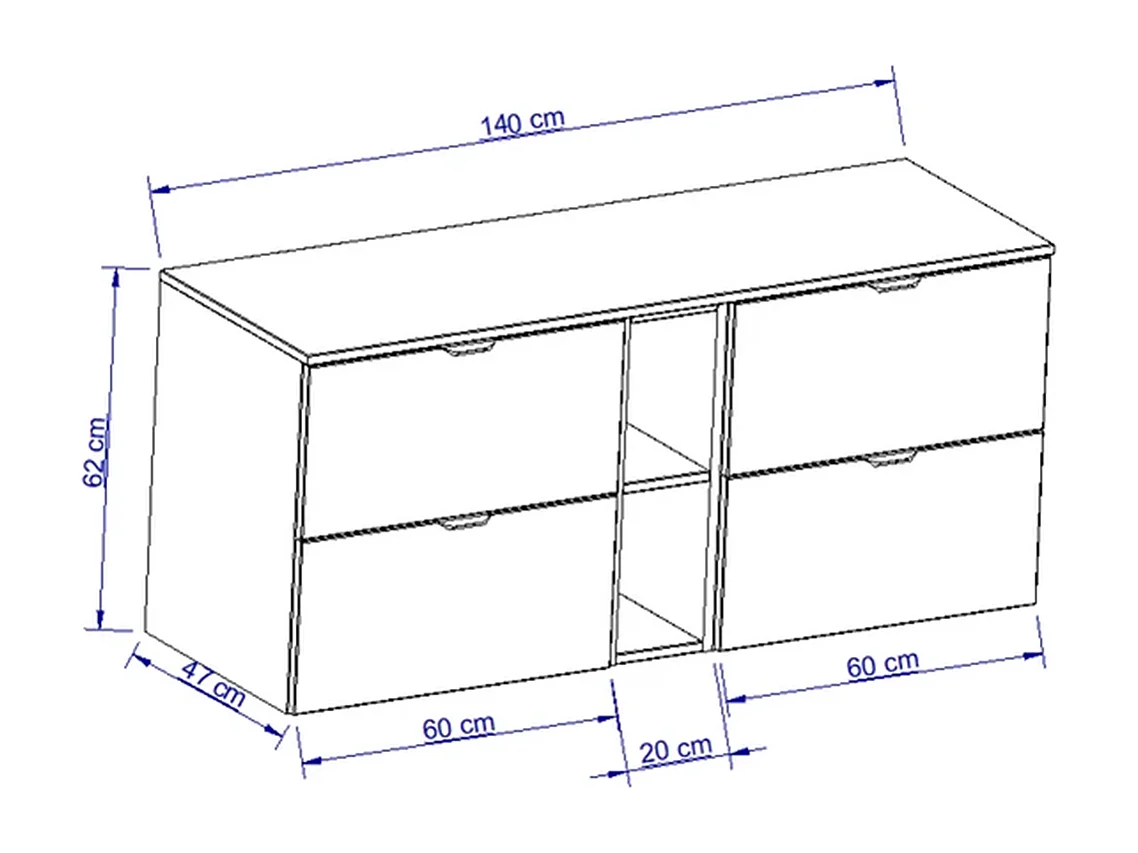 Kaschmir-Badezimmerset 140 cm Schrank mit Arbeitsplatte und Regal Orio