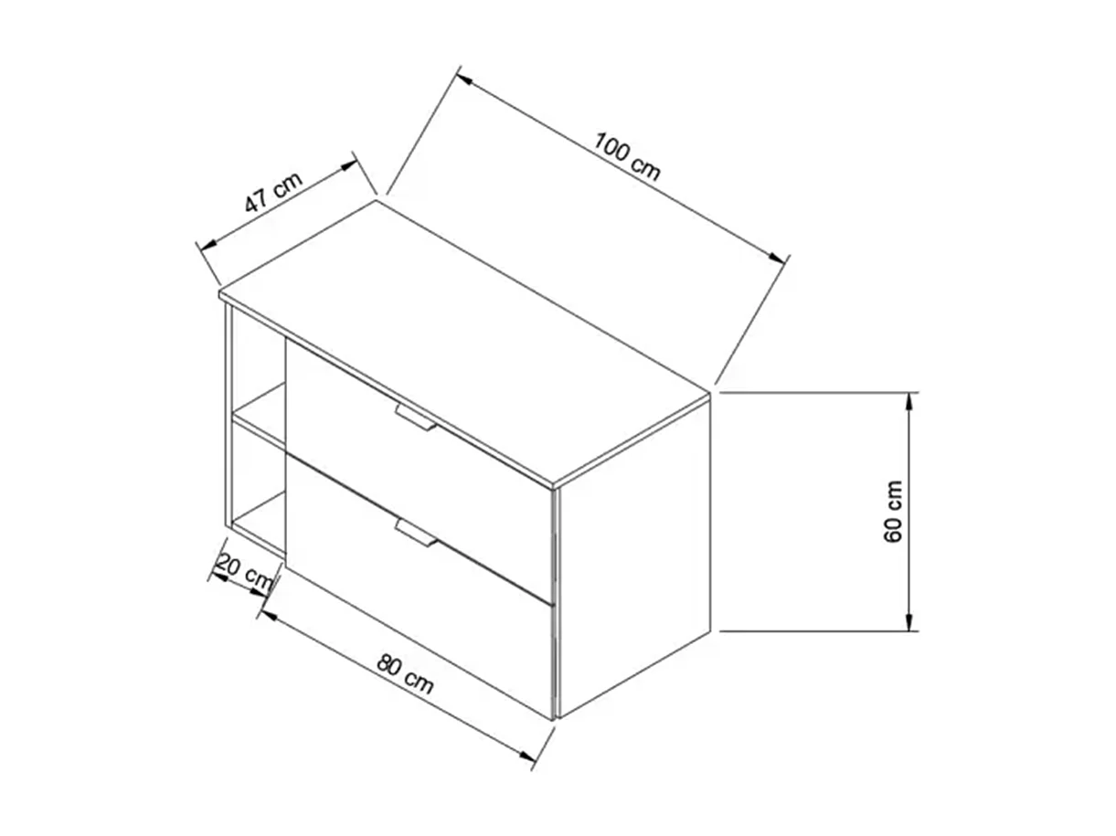 Badezimmer-Set 100 cm Schrank mit Arbeitsplatte und Regal Eiche Artisan / Weiß Orio