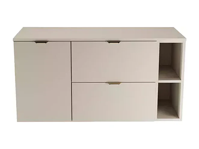 Kaschmir-Badezimmerset 120 cm Schrank mit Arbeitsplatte Schrank mit Korb Regal Orio