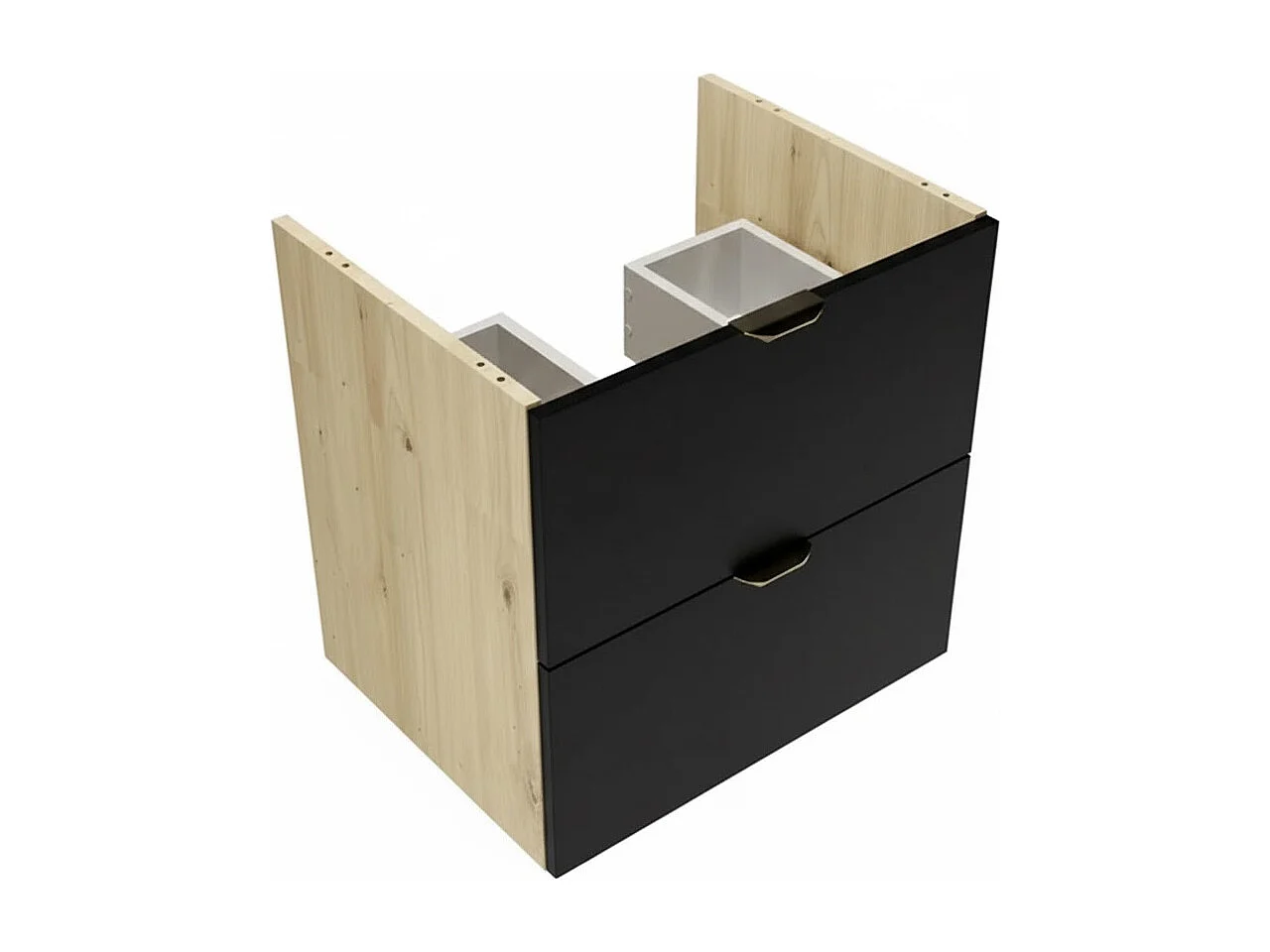 Conjunto para baño 140 cm Armario con encimera y estantería Roble Artisan / Negro Orio