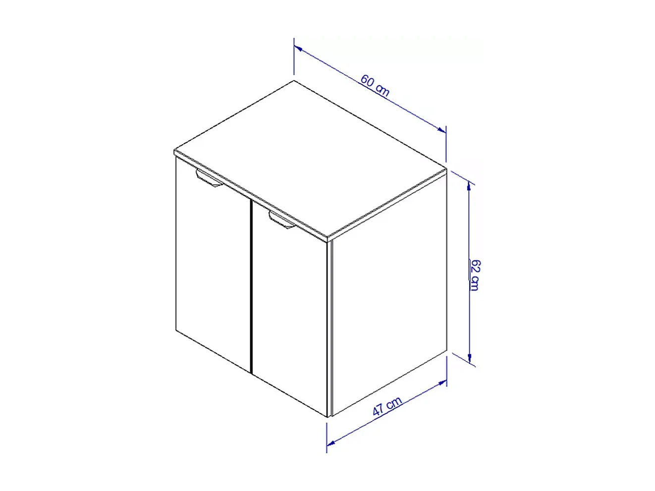 Waschbeckenunterschrank mit Arbeitsplatte 60 cm, 2 Türen, Eiche Artisan / Kaschmir Orio