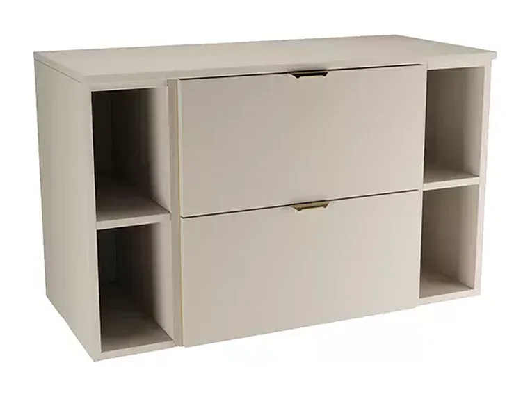 Kaschmir-Badezimmerset 100 cm Schrank mit Arbeitsplatte und Regalen Orio