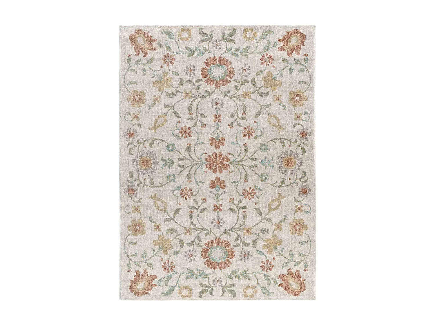 In- & Outdoor-Teppich - blumenmotive - beige / mehrfarbig - 80x150 cm - SAMARA