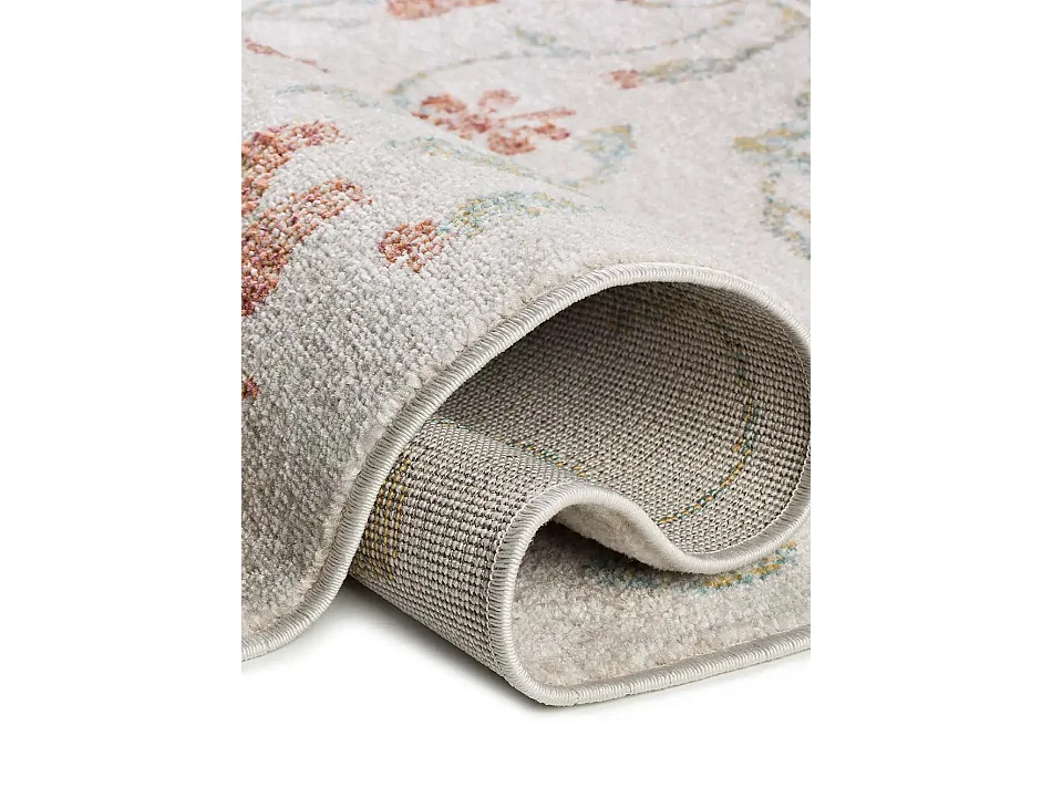 In- & Outdoor-Teppich - blumenmotive - beige / mehrfarbig - 80x150 cm - SAMARA