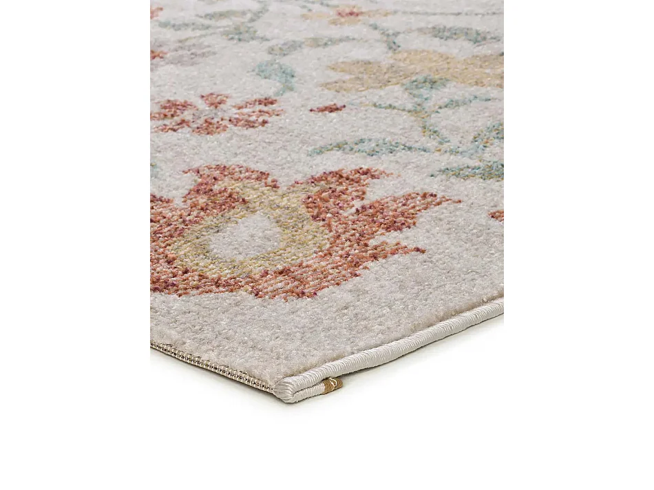 In- & Outdoor-Teppich - blumenmotive - beige / mehrfarbig - 200x290 cm - SAMARA