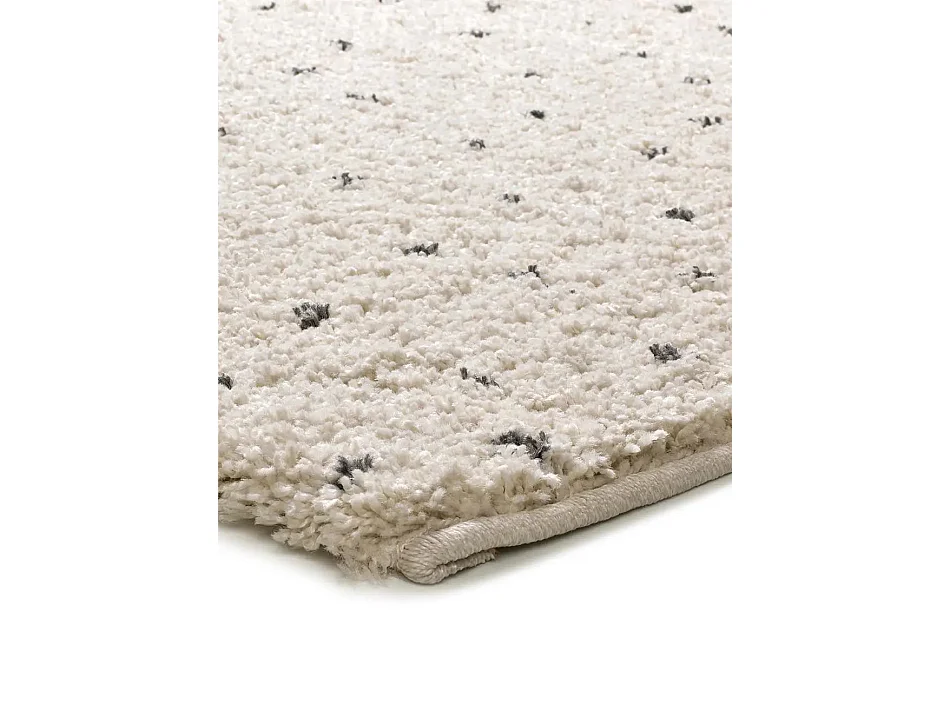 Tappeto interno - shaggy moderno - crema / nero - 120 x 180 cm - LUSH