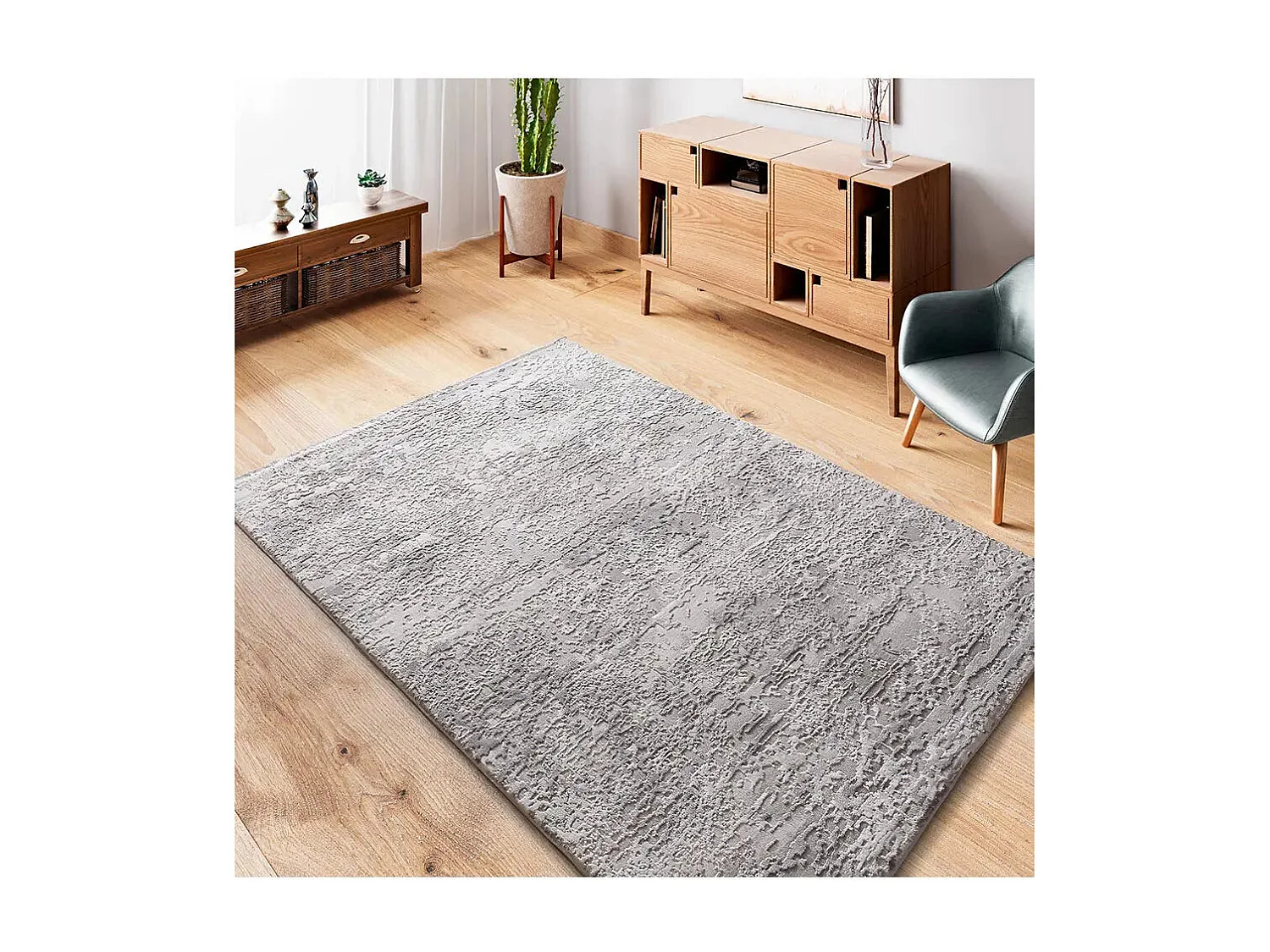 Tapis intérieur - abstrait avec relief - gris - 192 x 290 cm - ORIS