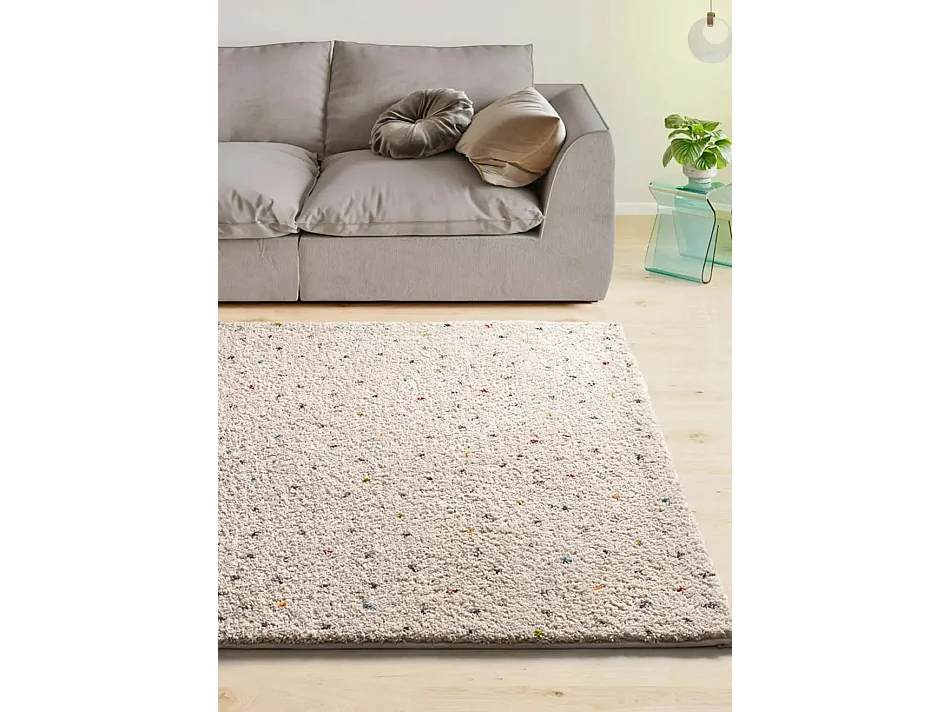 Tapis intérieur - shaggy moderne - crème / multicolore - 200 x 290 cm - LUSH