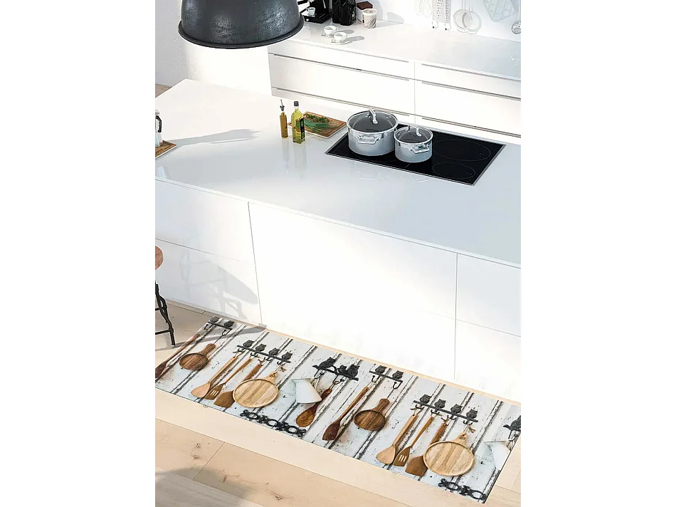 Tapete cozinha - desenhos com cozinha - multicolorido - 52 x 100 cm - RICCI