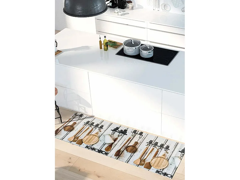 Tapete cozinha - desenhos com cozinha - multicolorido - 52 x 100 cm - RICCI