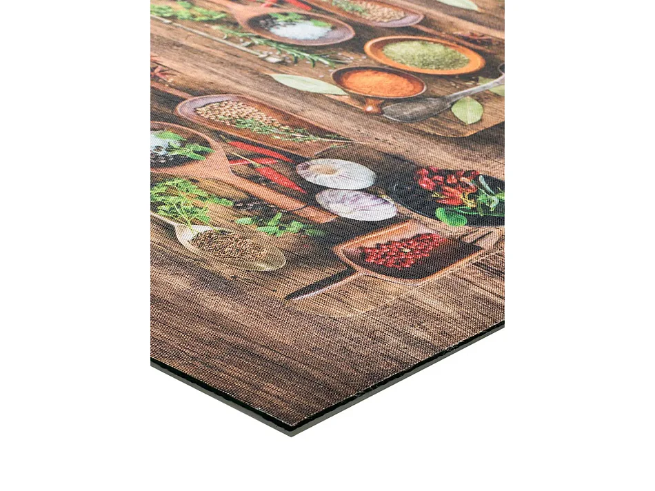 Tapete cozinha - desenhos com especiarias - multicolorido - 52 x 200 cm - RICCI