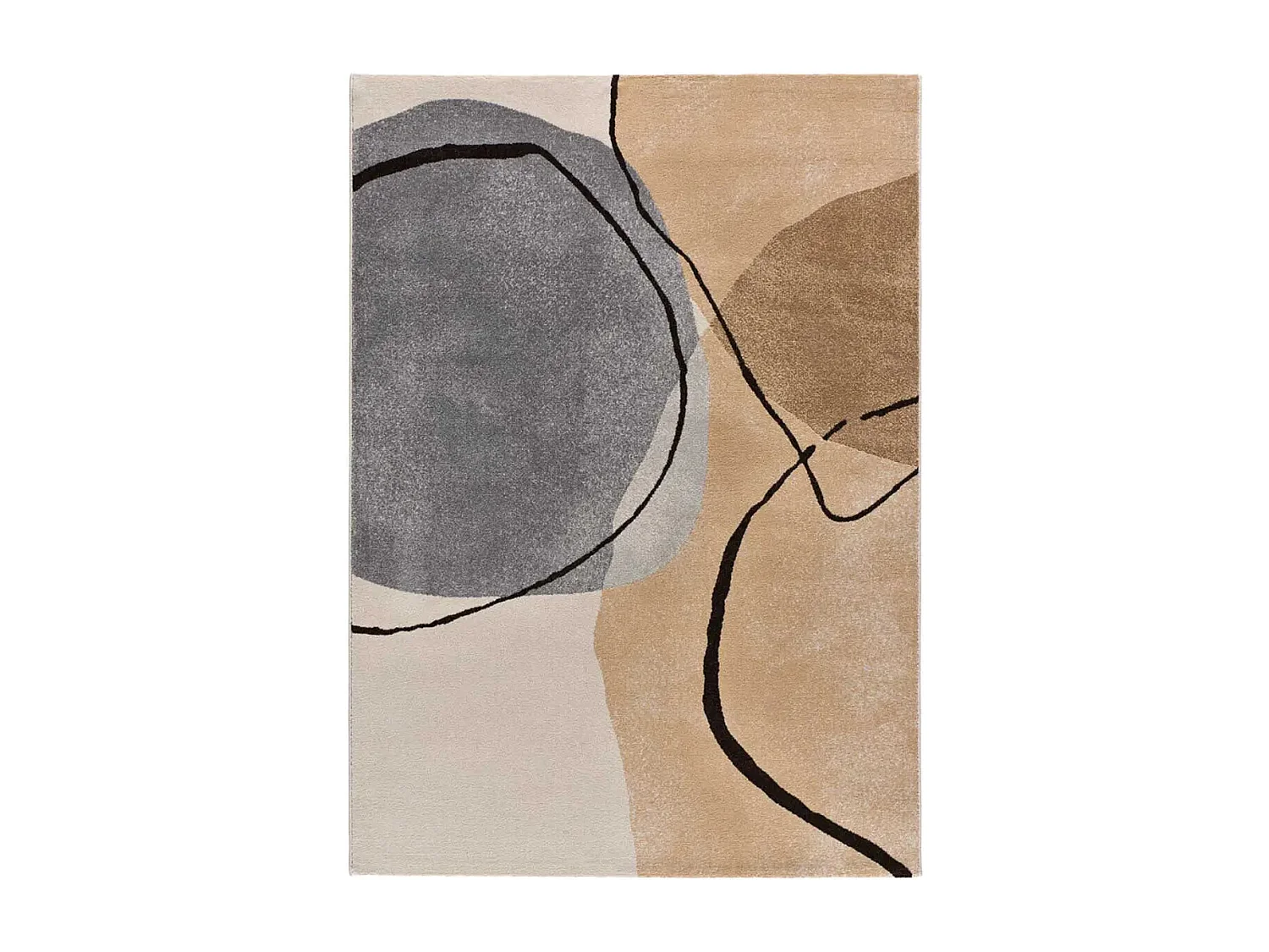 Tapis intérieur - abstrait - beige / gris - 140 x 200 cm - LESSIA
