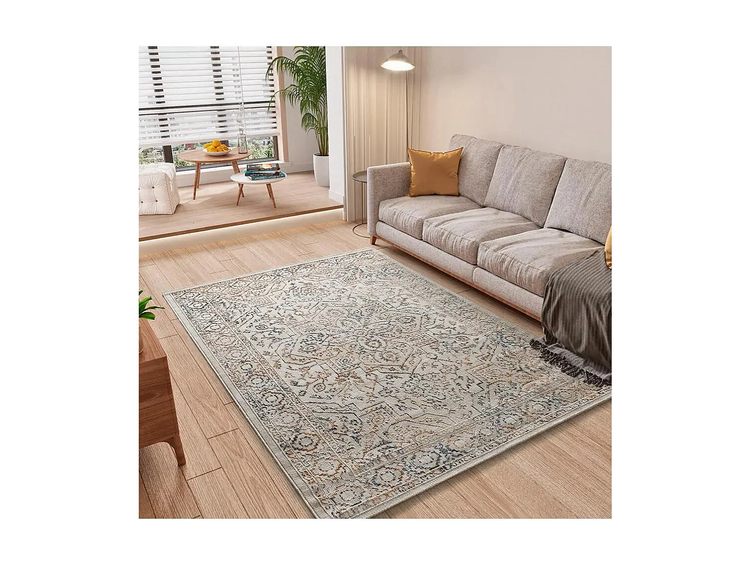 Laagpolig tapijt - vintage met reliëf - veelkleurig - 134x200 cm - KEOPS