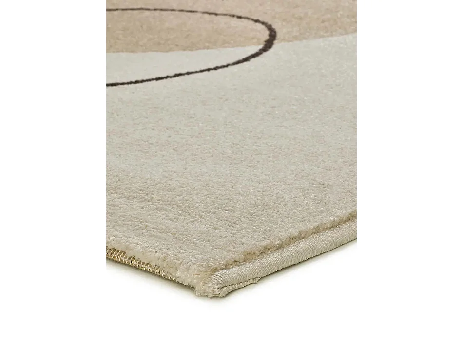 Laagpolig tapijt - organische vormen - beige / zwart - 120x180 cm - LESSIA