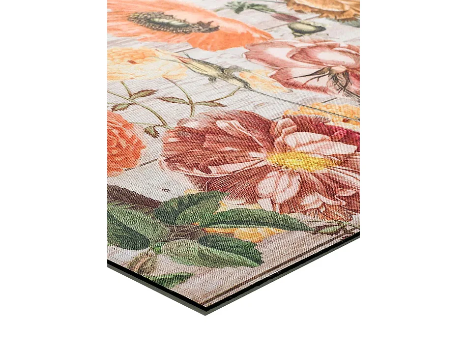 Keukentapijt - tekeningen met bloemen - veelkleurig - 52x200 cm - RICCI