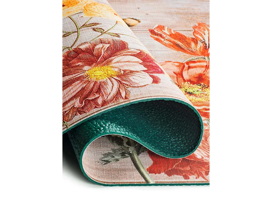 Keukentapijt - tekeningen met bloemen - veelkleurig - 52x200 cm - RICCI