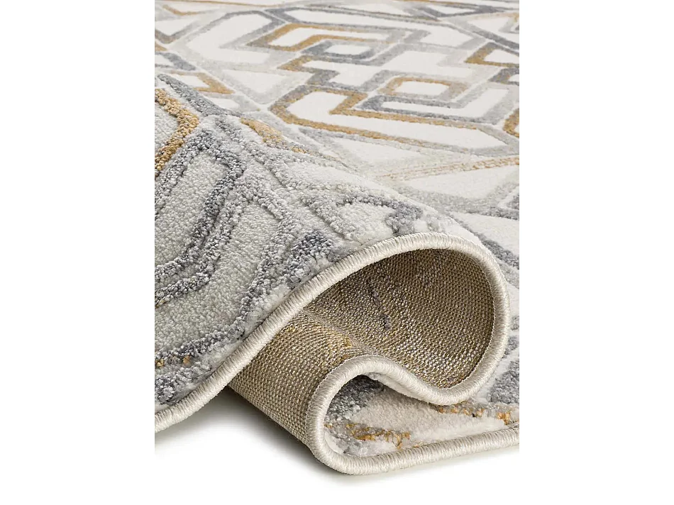 Tapis intérieur - ethnique avec relief - crème / multicolore - 133 x 190 cm - AMARA