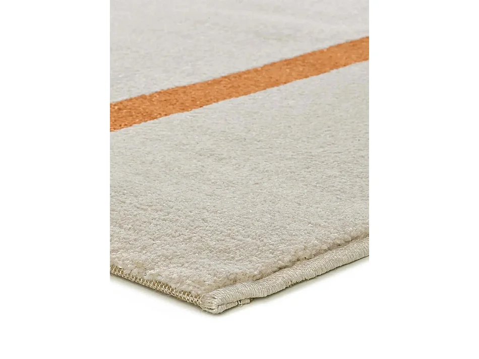Kurzflorteppich - geometrisch - beige / orange - 160x230 cm - LESSIA