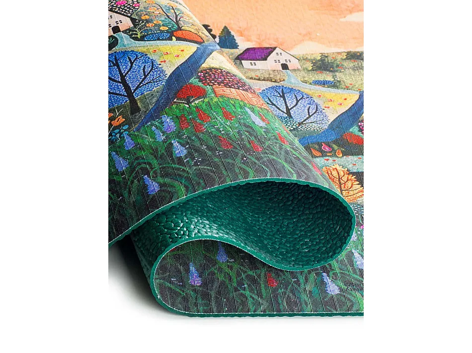 Keukentapijt - landschapstekeningen - veelkleurig - 52x200 cm - RICCI