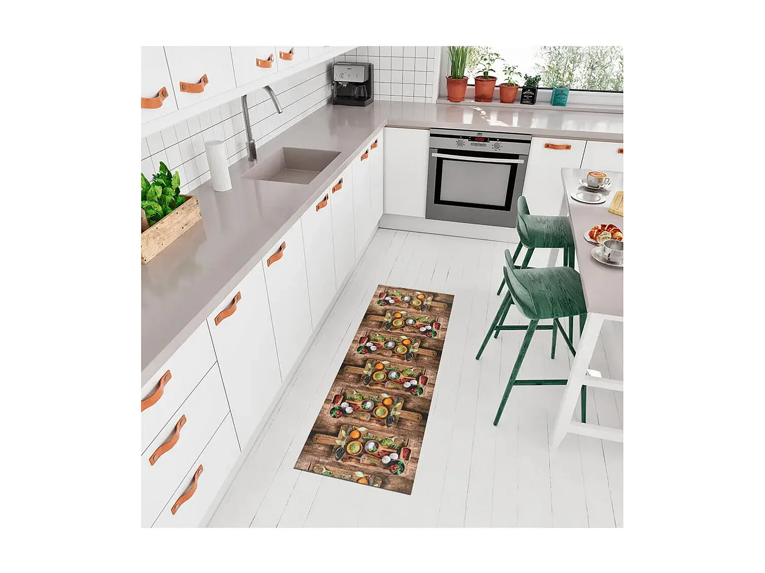 Keukentapijt - ontwerpen met kruiden - veelkleurig - 52x100 cm - RICCI