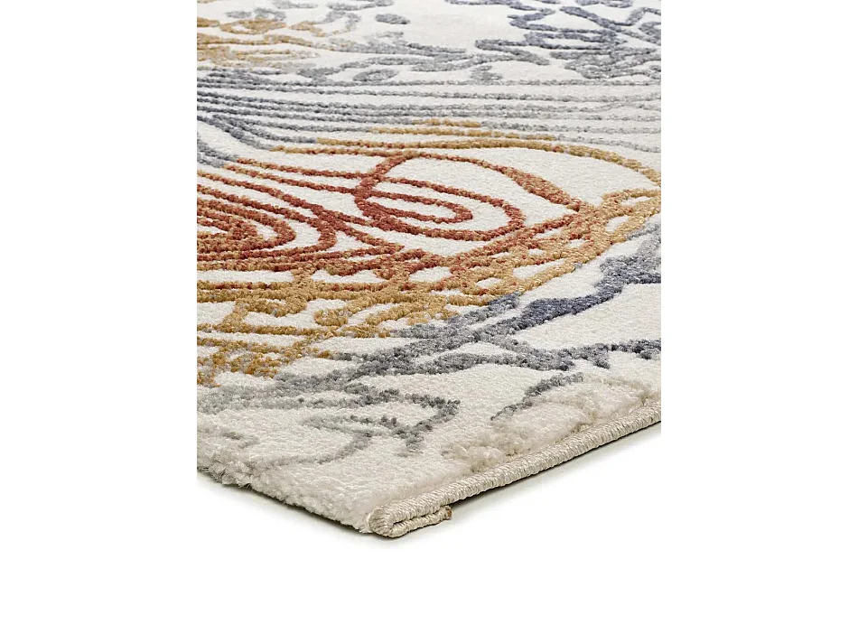 Alfombra interior  - abstracto con relieve - crema / multicolor - 80 x 150 cm - AMARA
