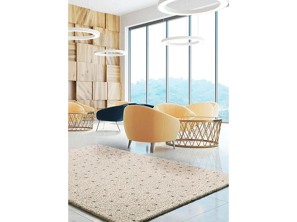 Tapis intérieur - shaggy moderne - crème / noir - 200 x 290 cm - LUSH