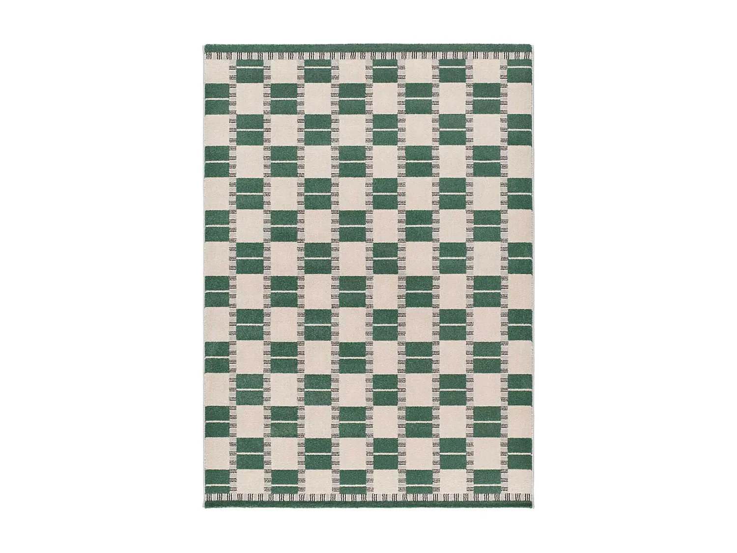 Tapis intérieur - géométrique - vert / beige - 200 x 290 cm - ASTRA