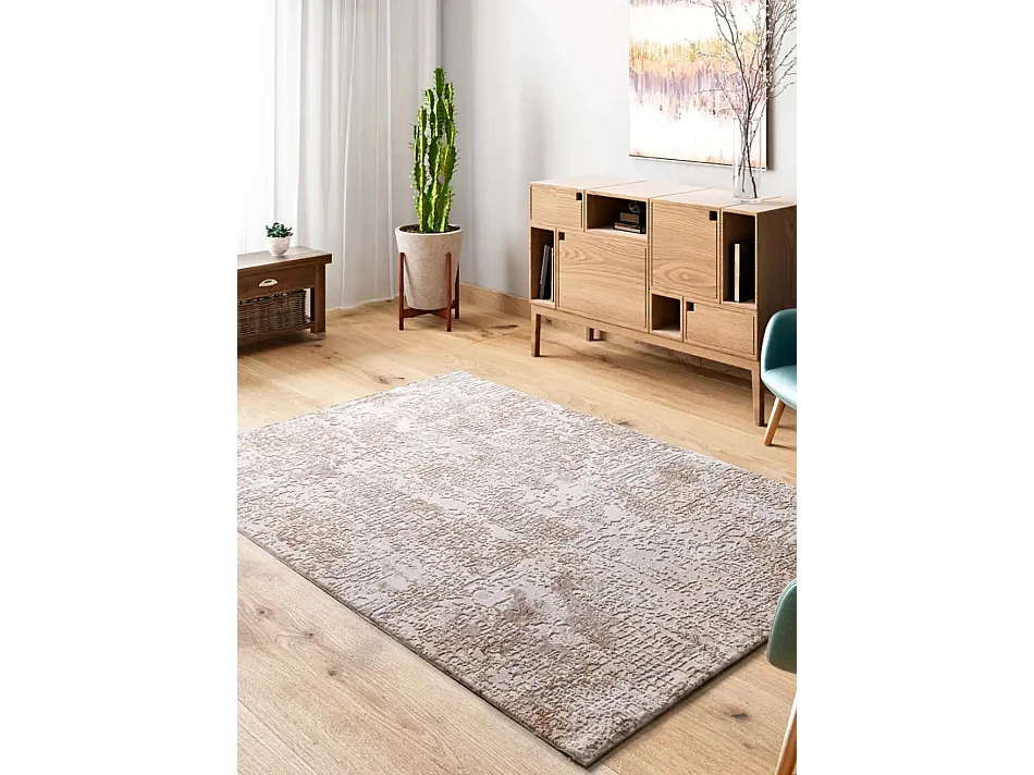 Tapis intérieur - abstrait avec relief - beige - 192 x 290 cm - ORIS