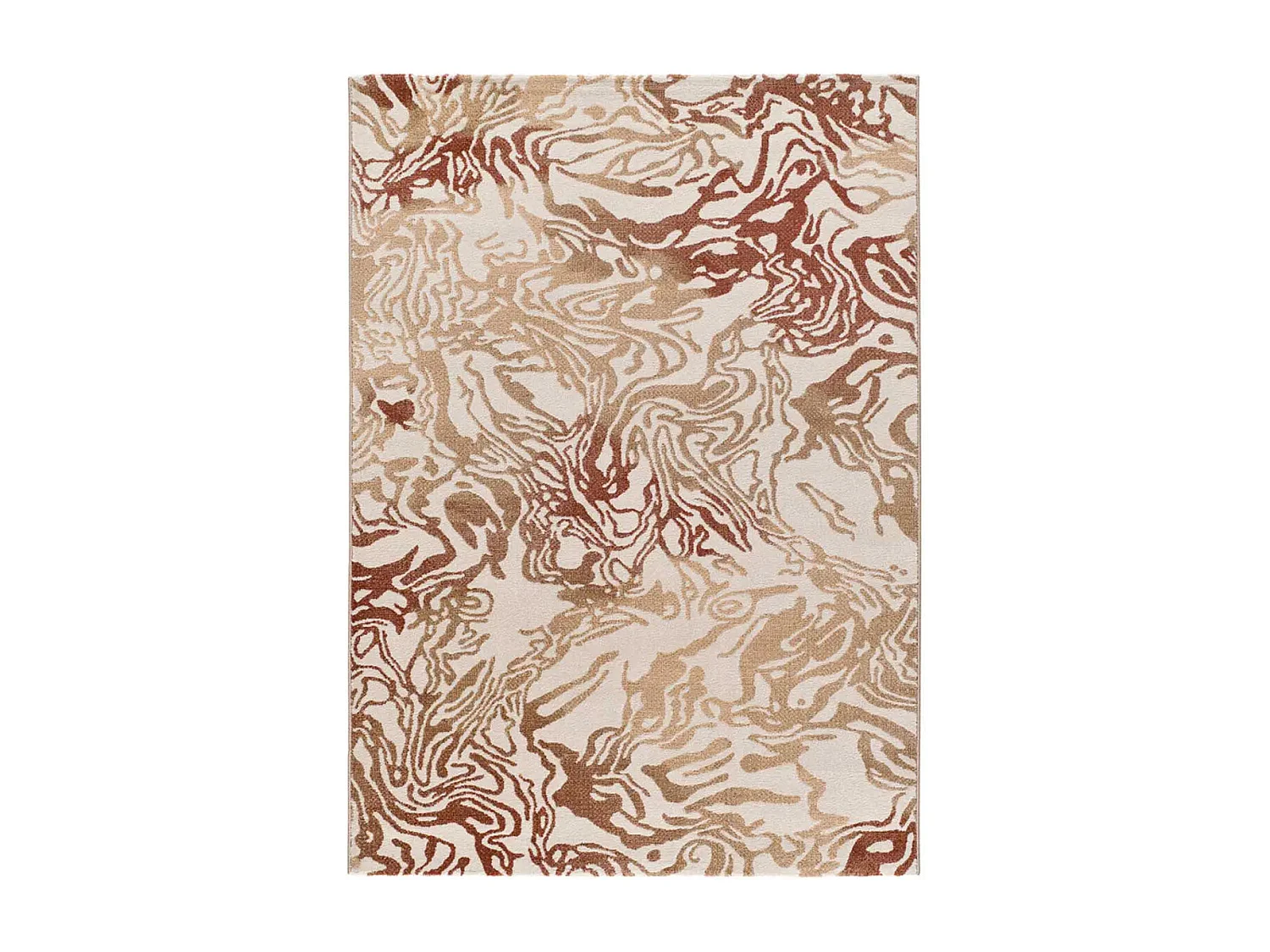 Tapis intérieur - abstrait - rouille / beige - 80 x 150 cm - ASTRA