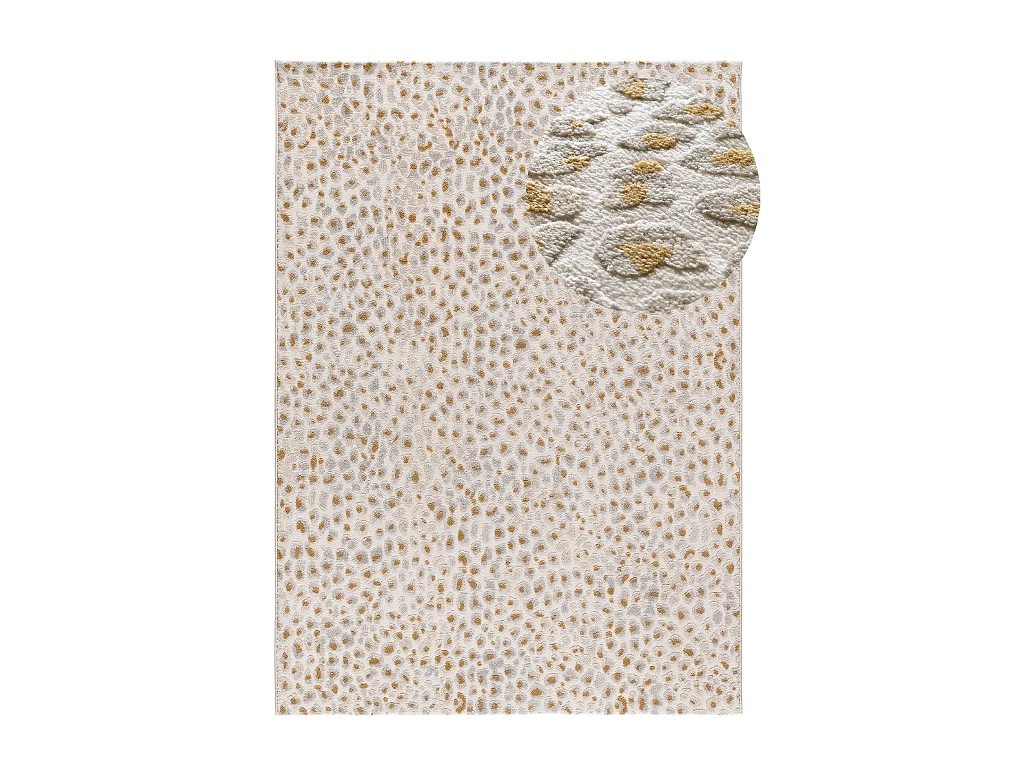 Tapis intérieur - moderne avec relief - gris / crème - 133 x 190 cm - AMARA