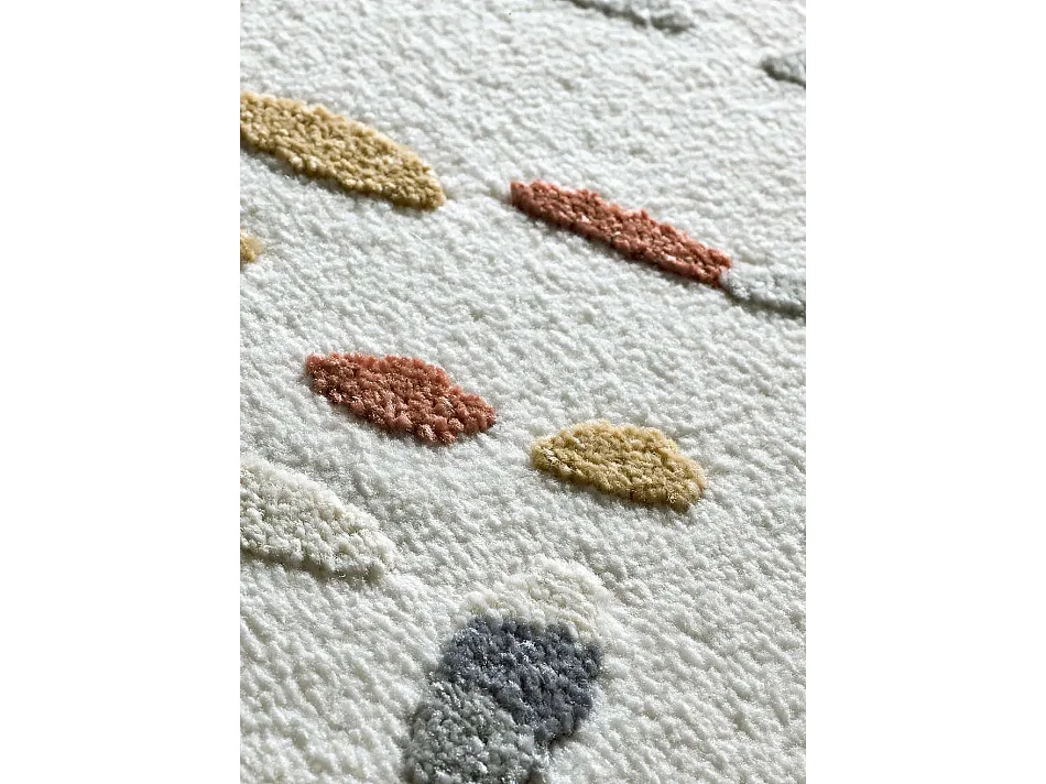 Alfombra interior  - geométrico con relieve - crema / multicolor - 160 x 230 cm - AMARA